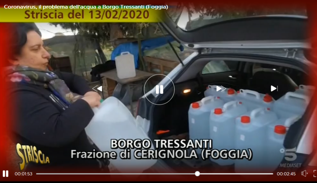 Marchiodoc Cerignola VIDEO | Striscia la Notizia a Tressanti per l'emergenza acqua