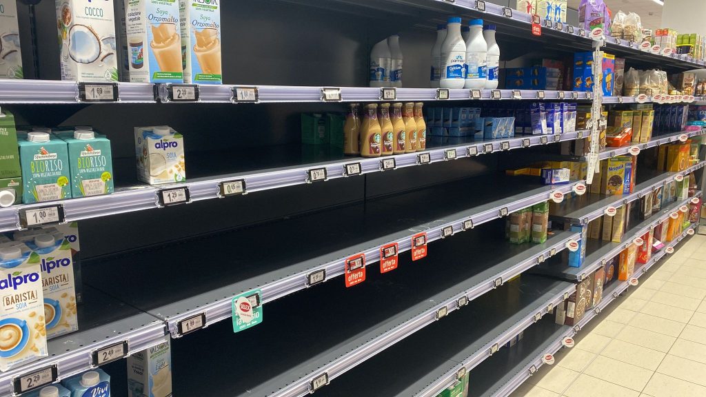 Effetto scioperi, supermercati quasi vuoti