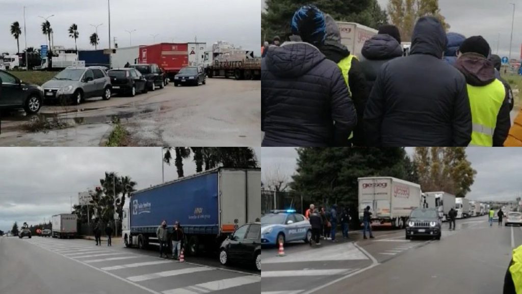 VIDEO | Cerignola, parte la protesta degli autotrasportatori contro il caro carburante