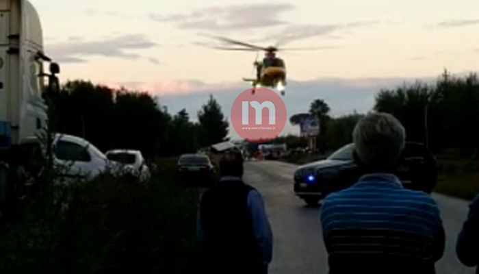 Cerignola, incidente via Melfi: l'arrivo dell'elisoccorso | VIDEO